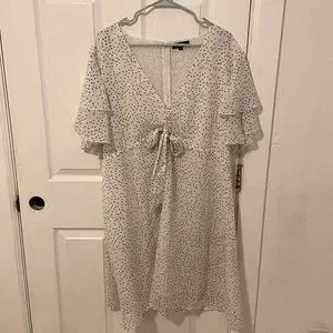 Dresses | Plus Size White With Black Polka Dots Summer Dress | Poshmark